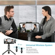 Dual Wireless Lavalier Microphone for iPhone,Type-c Clip-on Mini Lapel Mics with Clip for YouTube/Facebook/Live Stream/Interview Plug-Play Lapel Microphone