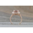 thumbnail image 3 of HeartsAndYou 2ct Natural Peach Morganite Double Halo Engagement Ring 100% 14k SOLID Rose Gold, 3 of 6