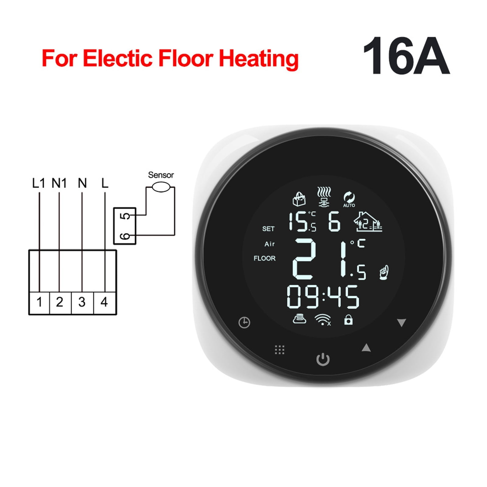 Tuya Smart Thermostat, Temperature Controller For Water/Electric Floor Heating/Water Gas Boiler