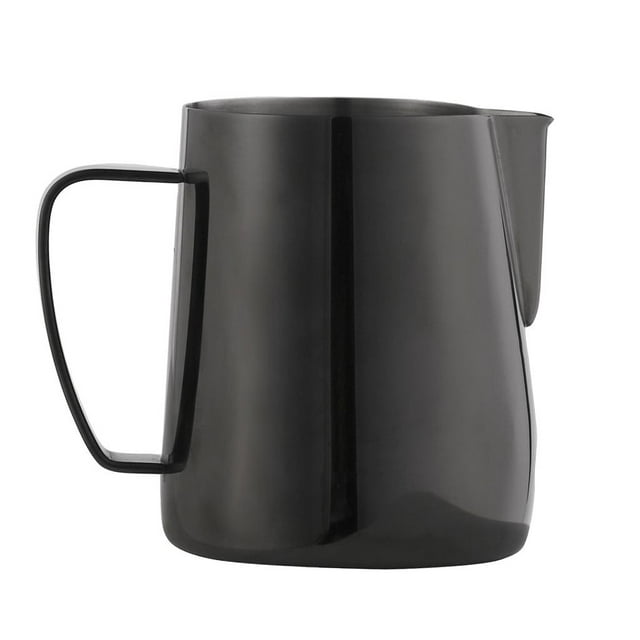 Jarra para Espumar Leche, Acero Inoxidable Metal 350ml Para Espumadores , Espresso Negro Gloria Jarra de espuma de leche