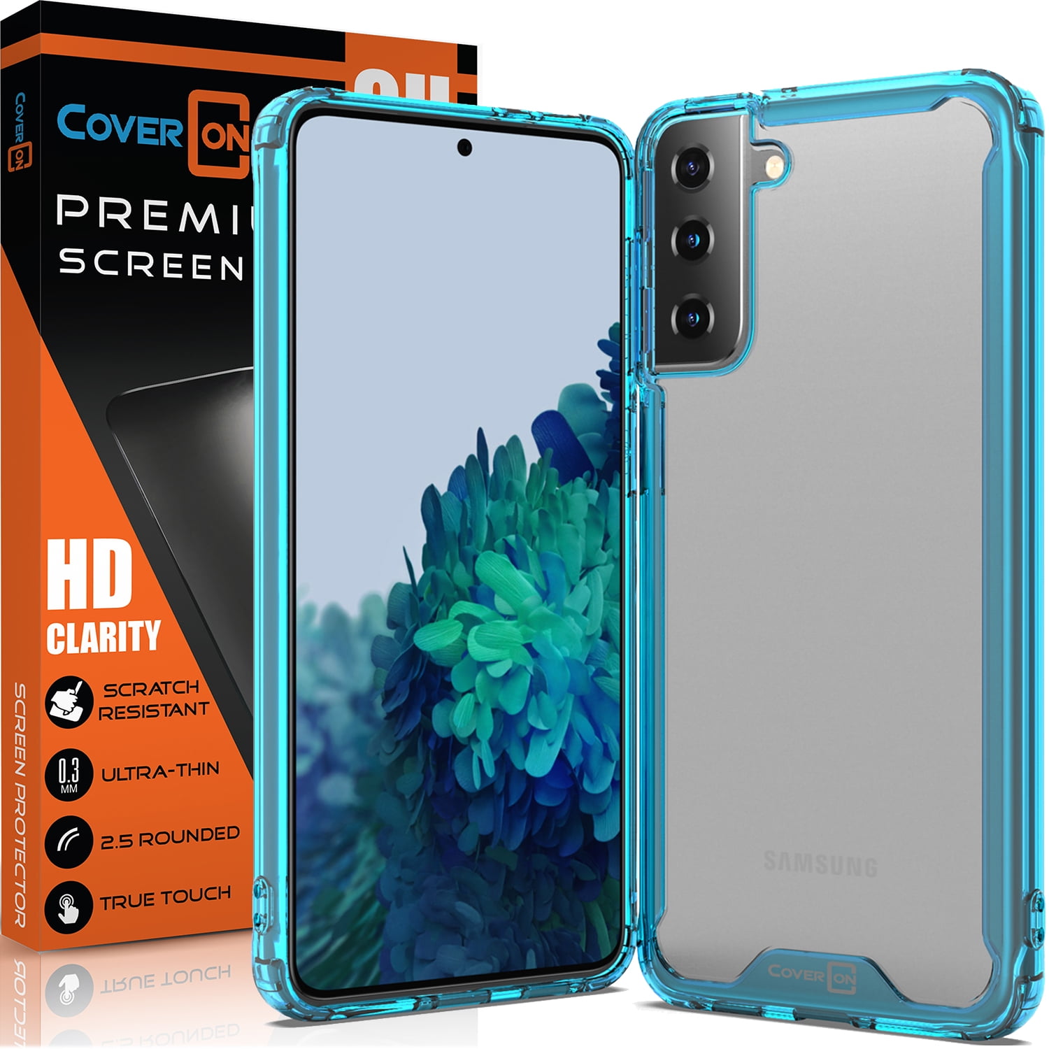 Coveron For Samsung Galaxy S21 5g Case With Screen Protector Tempered Glass Clear Slim Fit Lightweight Hard Back Phone Cover Tpu Purple Bumper Walmart Com Walmart Com
