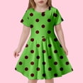 thumbnail image 2 of Robes pour Filles, Robe d'Été à Pois, Slim, Douce, Respirante, Manches Courtes, Décontractée, Verte, 4 Ans-5 Ans, 2 of 4