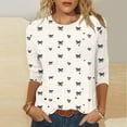 thumbnail image 5 of Gamivast Valentines Shirts for Women Plus Size 3/4 Sleeve Heart Graphic Cute Tops Holiday Crewneck Loose Fitted Tees Casual Tunic Streetwear Sweatshirts, 5 of 6