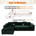 thumbnail image 2 of Eurhowing Velvet L-Shaped Sectional Sofa Cover with 4 Pillowcases, Stretch Soft Couch Slipcovers 3 Seater+4 Seater, Sofa Furniture Protector, Dark Green, 2 of 14