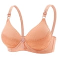thumbnail image 3 of Jinhomg Women's Balconette Bra Lace Lightweight Underwire Unlined Bra Push Up See Through Bras Khaki 38, 3 of 6