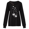 thumbnail image 4 of Qepwsc Womens Oversized T Shirts Long Sleeve Basic Crewneck Tee Tops Floral Print Casual Fashion Casual Graphic Clothes Ladies Pullover Shirts Tops Loose Fits, 4 of 5