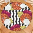 thumbnail image 2 of Tropical Flower & Leaves Round Table Cover Elastic Edge Waterproof Tablecloth with Floral & Hummingbird, 2 of 5