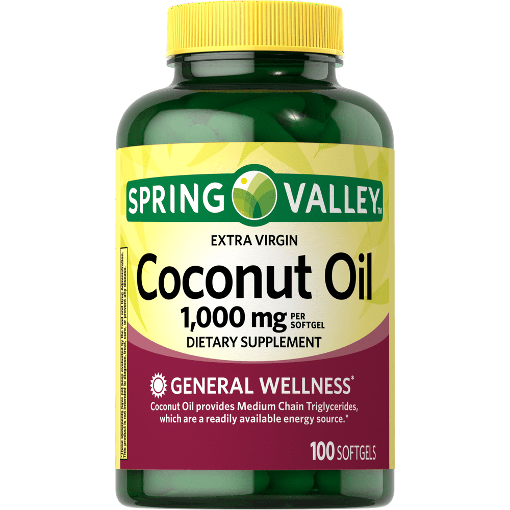 Spring Valley Extra Virgin Coconut Oil Dietary Supplement, 1,000 mg
