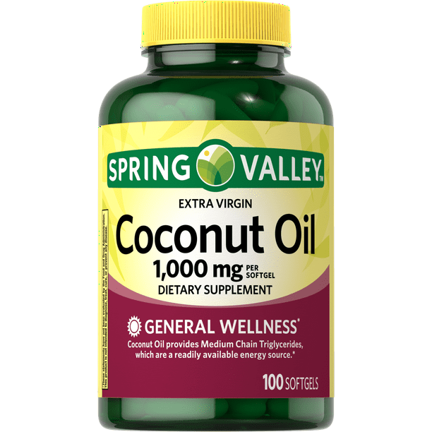 Spring Valley Extra Virgin Coconut Oil Dietary Supplement, 1,000 mg