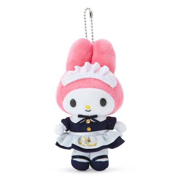 Colgante de peluche con disfraz de mucama de gatito de la serie Coffee Shop Limited de Sanrio, bolsa de Hello Kitty para colgar, colgante de gato KT