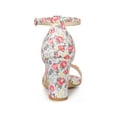 thumbnail image 2 of BLISSFUL STEP Women's Shoes Floral Printed Chunky Heel Ankle Strap Open Toe Block Heel Dress Sandals Red Flower 8.5, 2 of 7