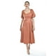 thumbnail image 1 of Vestido midi de manga abullonada Roman Fashion /Juvenil, 12515 (Chedron) cafe M, 1 of 5