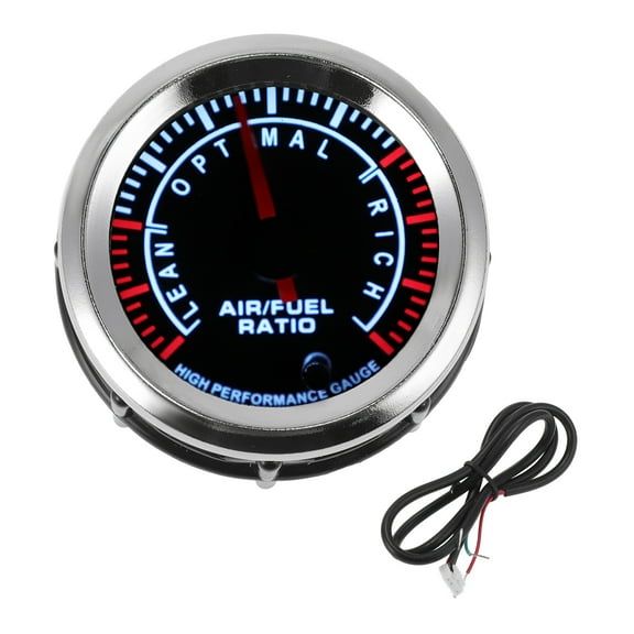 Unique Bargains Air/Fuel Ratio Gauge 2" 52mm AFR Controller Gauge Colorful Pointer Car Vehicle Automotive Universal Silver Tone Black White
