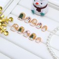 thumbnail image 3 of WBRRFJJ Uñas postizas adhesivas navideñas 24 piezas cuadradas con muñecos de nieve, 3 of 7