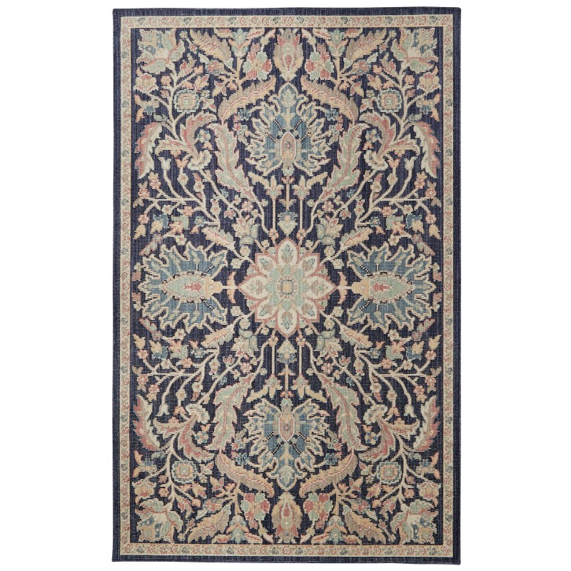 Mohawk Home Heirloom Ravi Indigo Traditional Floral Woven Area Rug, 7'6