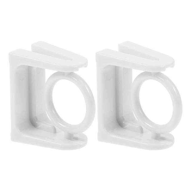 Miangastore 2Pcs Adhesive Curtain Rod Holders Curtain Rod Brackets for Living Room Kitchen Bathroom