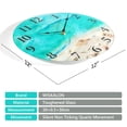 thumbnail image 3 of Reloj de pared WISKALON Coastal Nautical Glass 35 cm con forma de concha, 3 of 6