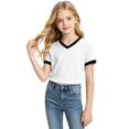 thumbnail image 5 of Zhanqunnn Girls Short Sleeve Crewneck Tee Soft Blended Basic Top Everyday School Play, Size 13-14 Years, 5 of 5