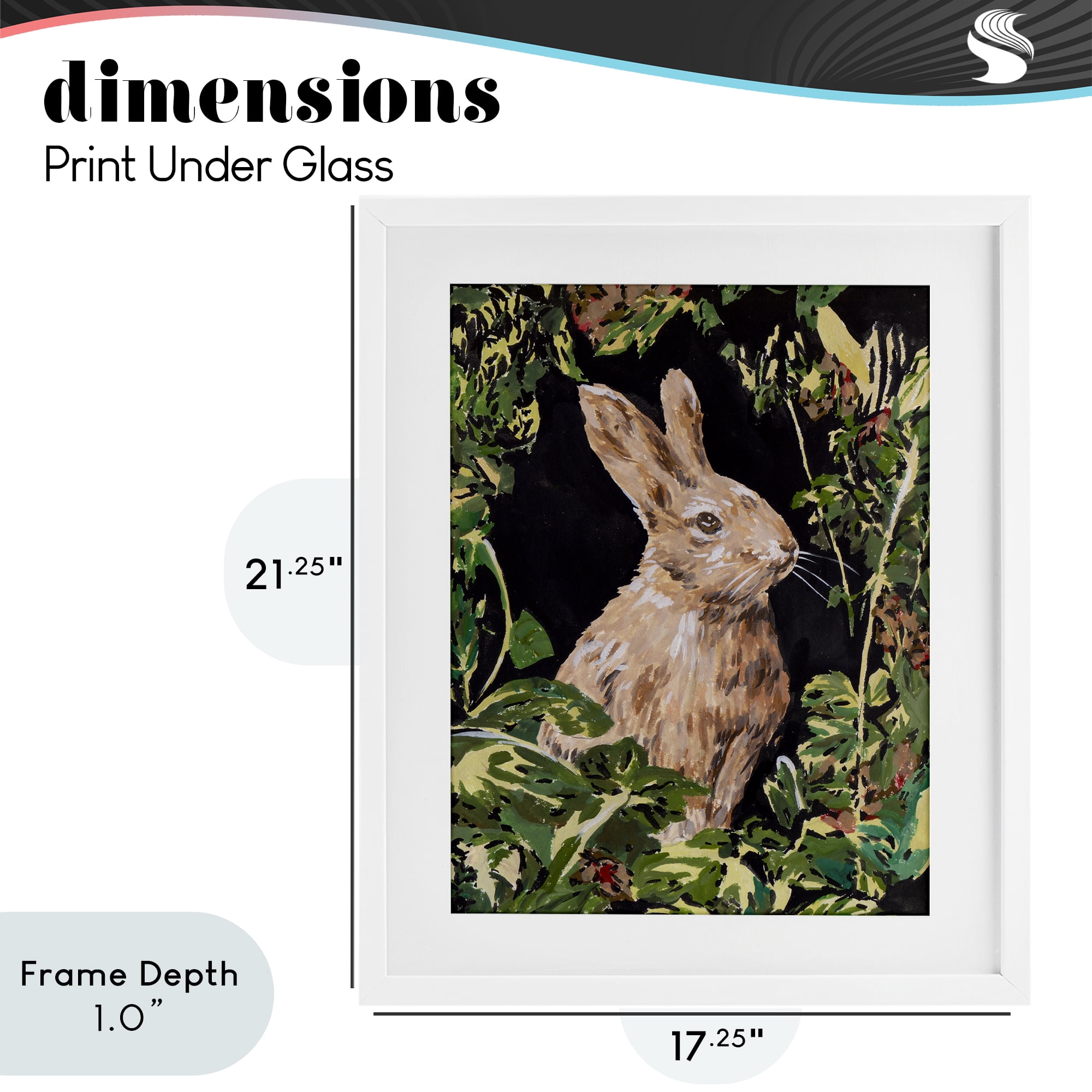 Stupell Industries Wreathed Botanicals Rabbit White Framed Print Under Glass, design by Melissa Wang