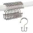 thumbnail image 1 of Rustproof Metal Double Sliding Shower Hooks For Bathroom Shower Rod Curtains Afortunado Sencillez, 1 of 5