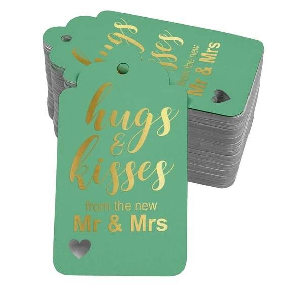Inkdotpot Pack Of 100 Hugs And Kisses From The New Wedding Favor Paper Tags Craft Real Gold Foil Hang Tags