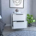 thumbnail image 2 of TUHOME Kaia Nightstand  Engineered Wood Nightstands in  White, 2 of 5