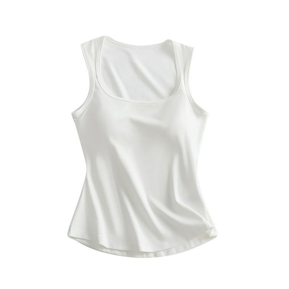 hotojiny Tank Tops for Women Cotton Scoop Neck Sleeveless Basic Shirt Stretchy Sleeveless Going out Casual Tee Summer Clothes
