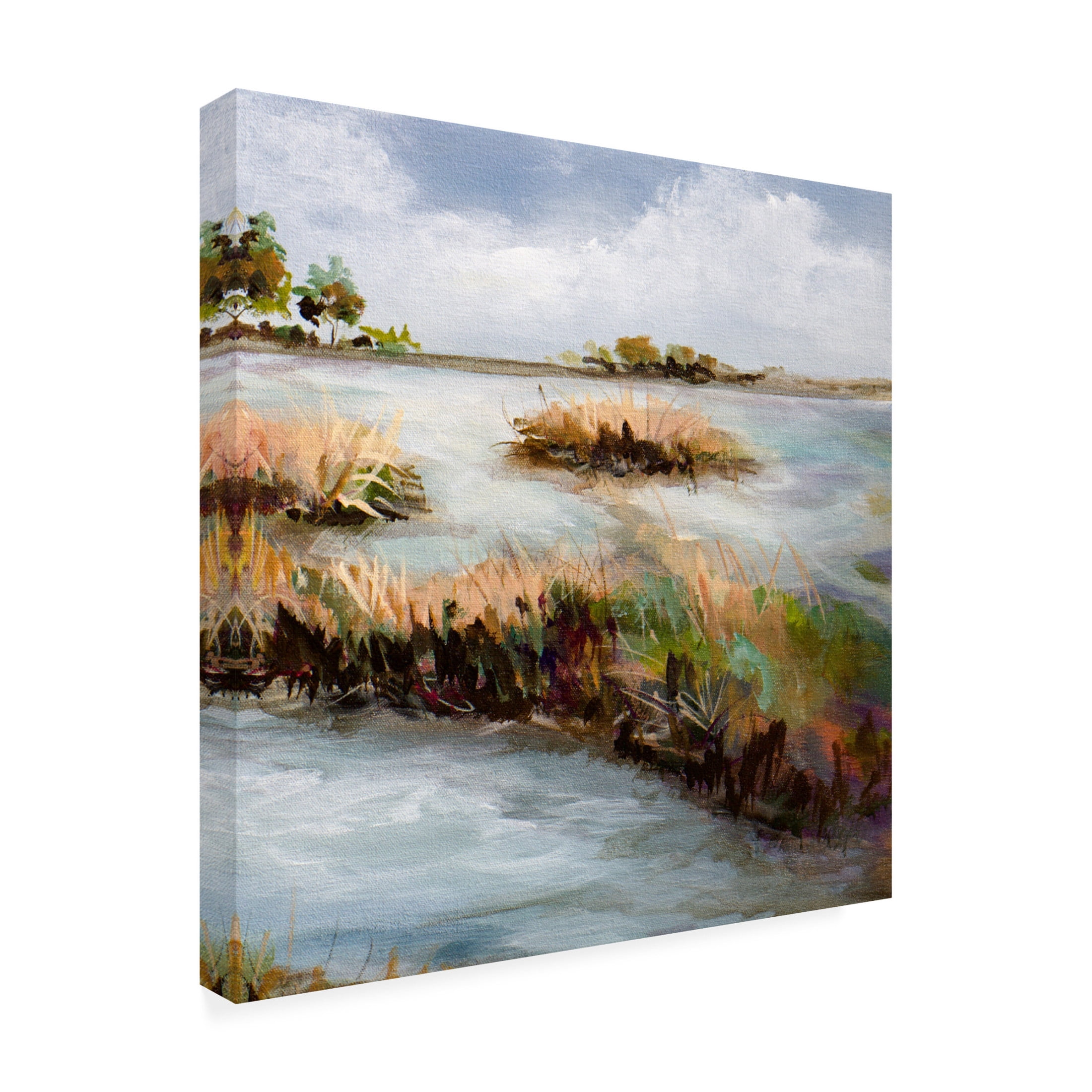 Canvas Wall Art - Karen Hale 'Can You Hear The Bird Song II' Wall Art for Living Room, Bedroom, or Office Décor by Trademark Fine Art - 14 x 14 Inches