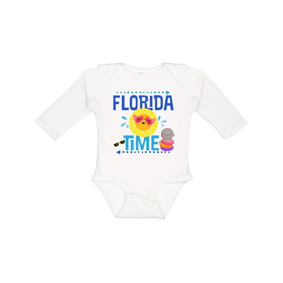 Inktastic Florida Time Summer Vacation Boys or Girls Long Sleeve Baby Bodysuit