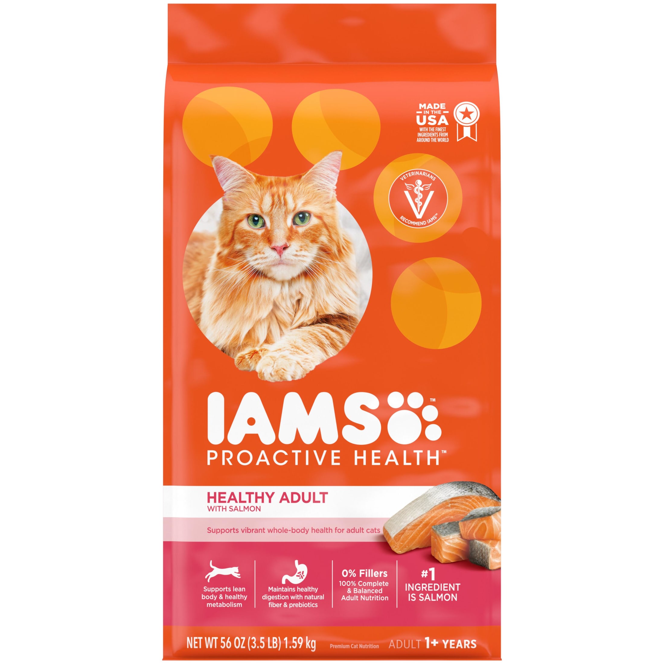 Iams Proactive Health Adult Dry Cat Food Salmon, 3.5 Lb photo 1