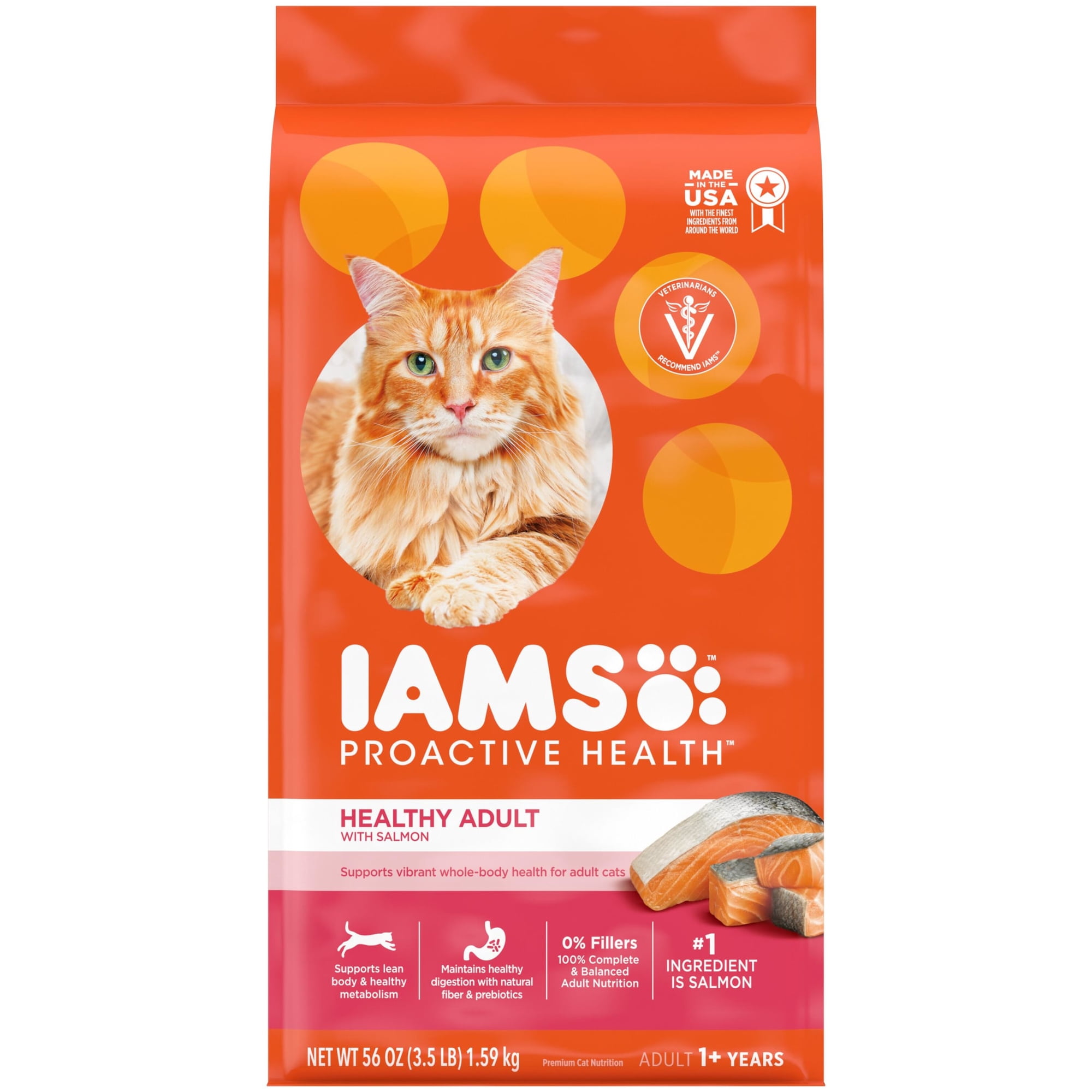 Iams Proactive Health Salmon Dry Cat Food, 3.5 lb Bag