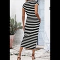 thumbnail image 4 of Vestido de Verano para Mujer, con Cuello Redondo, Informal, Elegante, con Lazo en la Cintura y Corta. y Negro M, 4 of 9
