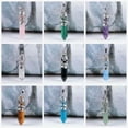 thumbnail image 2 of EOEMY Natural Quartz Crystal Point Column Necklace Hexagonal Gemstone Pendant Amulet-Blue Turquoise Stone-1Pc, 2 of 9