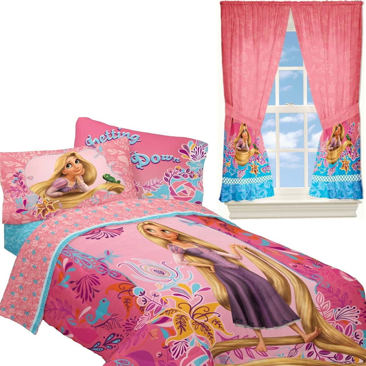 Tangled Twin Bedding and Curtain Set Rapunzel Letting Down My Hair