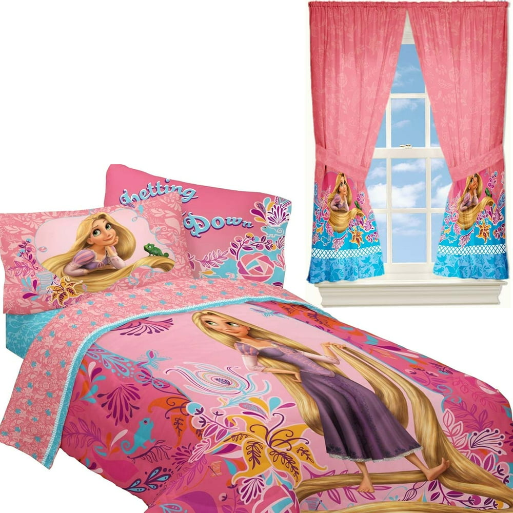 Tangled Twin Bedding and Curtain Set Rapunzel Letting Down My Hair