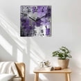 thumbnail image 3 of Purple Grey Wooden Wall Clock Silent Non Ticking, Abstract Art Oil Painting Modern Geometric Square Wall Clocks Battery Operated, Decor Clock for Home Office, Living Room, Kitchen, 10 Inch, 3 of 9