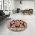 thumbnail image 4 of Ahgly Company Machine Washable Indoor Square Traditional Sepia Brown Area Rugs, 3' Square, 4 of 7