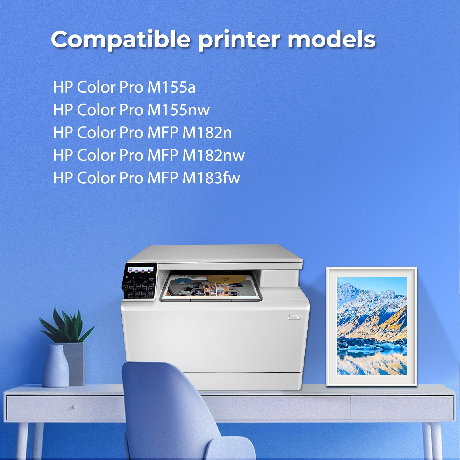 215A Toner Cartridges 1-Pack With Chip Compatible for HP 215A W2310A HP M182nw M182 M182n M183fw M183 M155nw M155a M155 Printer Ink Black