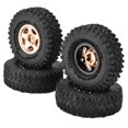 thumbnail image 3 of 4 neumáticos de goma de 1 pulgada, llantas de aleación de aluminio aptas para Axial SCX24 90081 AXI00001 AXI00002 1/24 Crawler CarEarth amarillo, 3 of 8