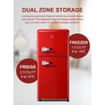 thumbnail image 4 of Refrigerador KRIB BLING de 3.5 pies cúbicos con congelador superior de 2 puertas, rojo, 4 of 6