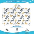 thumbnail image 2 of White Butterfly Dragonfly Pattern Hooded Bath Towel，60"x35" for Ages 3 To 12 Kids, Quick Dry Lightweight Soft Microfiber Hood Beach Towel Cover Up for Kids, 2 of 7