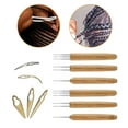 thumbnail image 3 of Ganchillo Dreadlock,Juego de ganchos de ganchillo Dreadlock con mango de bambú,Agujas de tejer con ganchos individuales,dobles y triples,Extensiones de cabello de 0,5 mm 0,75 mm para trenzas, 3 of 9