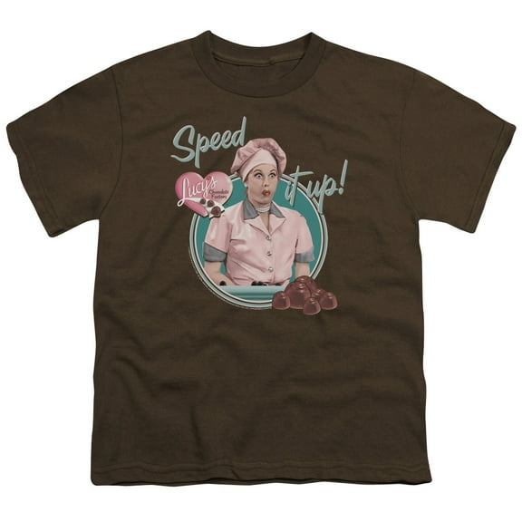 I Love Lucy Speed It Up S/S Youth 18/1 T-Shirt Coffee
