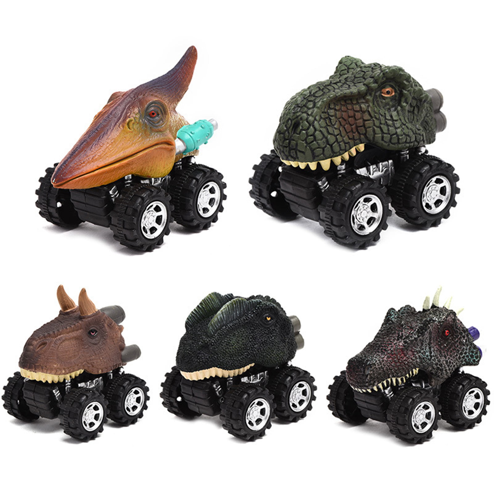 2Pcs Fashion Dinosaur Vehicle Model Pull Back Car Jurassic Toy Kids Gift 