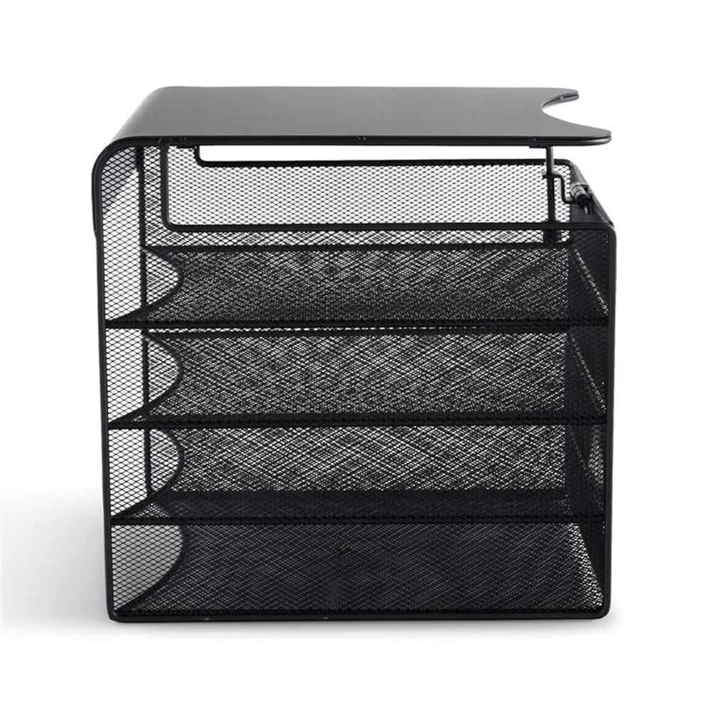 Safco Onyx Solid Top Horizontal With Hanging Metal Steel Desk Organizer In Black
