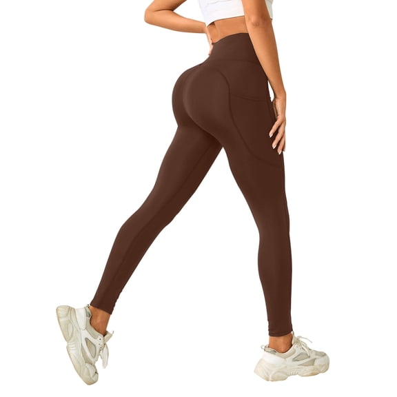 KHONTS Women's Tummy Control High Waisted Leggings Body Workout Yoga Pants Compression Running Seamless Tights Red XL