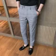 thumbnail image 5 of Pantalones de verano para hombre, rectos, 9 pantalones cortos, pantalones de traje para hombre, a cuadros, antiarrugas, sastrería, ropa informal fina y barata de diseñador, 5 of 5