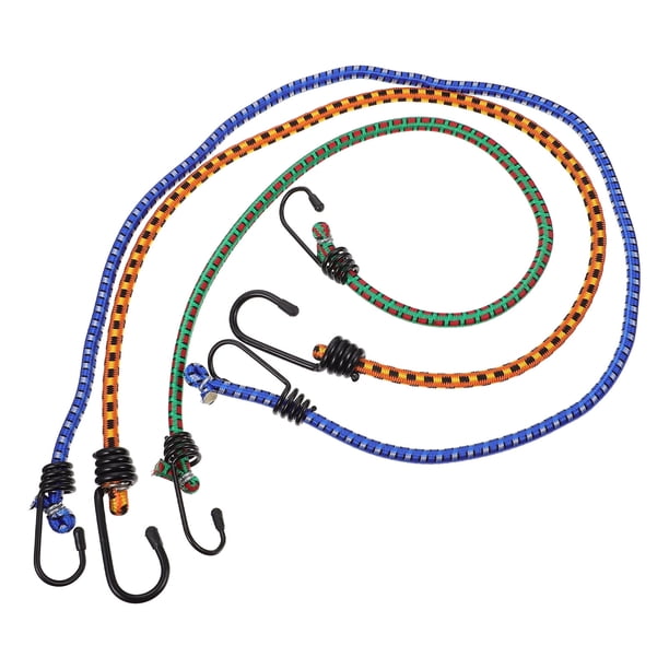 Cuerda elástica para equipaje de Camping, cuerda atada de goma de alta elasticidad con ganchos, 3 uds.