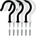 thumbnail image 1 of 18 ganchos de rosca para colgar con tacos de anclaje - 2,8 pulgadas, recubiertos de PVC, en blanco y negro, ganchos de techo resistentes y duraderos para luces de exterior, plantas, campanillas de, 1 of 5
