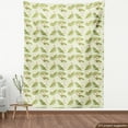 thumbnail image 4 of Ambesonne Leaves Fabric by the Yard Upholstery, Frangipani Palm Leaf Graphic, 1 Yard, Pastel Green Multicolor, 4 of 5
